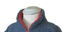 Load image into Gallery viewer, Dangly Red Tractor Zip Neck Pebble Fleece Embroidered Children Denim Assorted Sizes