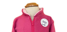 Load image into Gallery viewer, Dozy Mares Zip Neck Fleece Cerise Children Embroidered Sound Effect Pullover