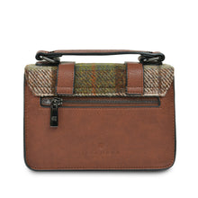 Load image into Gallery viewer, Mini Satchel Bag Harris Tweed Chestnut Tartan Zipped Pockets Shoulder Strap