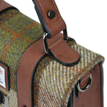 Load image into Gallery viewer, Mini Satchel Bag Harris Tweed Chestnut Tartan Zipped Pockets Shoulder Strap
