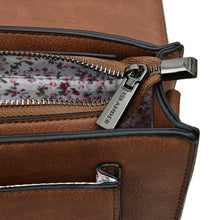 Load image into Gallery viewer, Harris Tweed Large Satchel Bag Chestnut Tartan Zipped Pockets Shoulder Strap