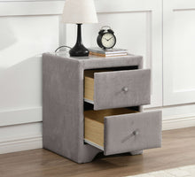 Load image into Gallery viewer, Cavan Bedside Cabinet 2-Drawer Silver Bedroom Storage Table