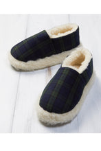 Load image into Gallery viewer, Men's Classic Slippers Flannel Green Tartan Blackwatch Lambswool Slip On Irish Gift