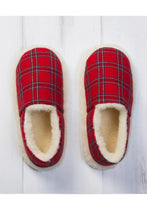 Load image into Gallery viewer, Men's Classic Slippers Flannel Red Tartan Royal Stewart Lambswool Slip On Irish Gift