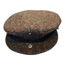 Load image into Gallery viewer, Flat Cap Vintage Donegal Brown Tweed Hanna Handmade Ireland 100% Wool Irish Gift