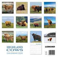 Load image into Gallery viewer, Highland Cows 2026 Calendar Wall Planner Organiser Scottish Cattle Christmas Gift