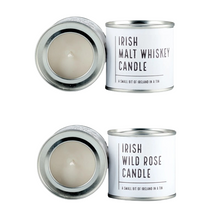 Load image into Gallery viewer, Candles Set of 2 Irish Malt Whiskey and Wild Rose Scents