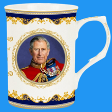 Load image into Gallery viewer, King Charles III Mug His Majesty Coronation May 6th 2023 Fine China Can Shape