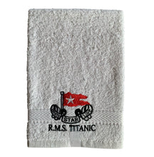 Load image into Gallery viewer, Cabin Towel Embroidered RMS Titanic 100% Cotton White Star Line