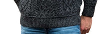 Load image into Gallery viewer, Men’s Sweater Shawl Collar Charcoal Bunratty 100% Merino Irish Wool