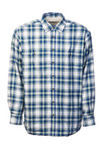 Load image into Gallery viewer, Men’s Fleece Lined Shirt Collar 100% Cotton Douglas Blue Tartan Long Sleeve Relaxed Fit