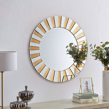 Load image into Gallery viewer, Round Mirror 60cm Gold Silver Wall Hanging Beveled Edge Hallway Bathroom Bedroom