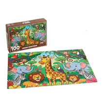 Load image into Gallery viewer, Safari Sightings Jigsaw Puzzle Art 100 Pieces Animals Birds Jungle Children