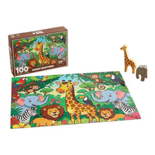 Load image into Gallery viewer, Safari Sightings Jigsaw Puzzle Art 100 Pieces Animals Birds Jungle Children