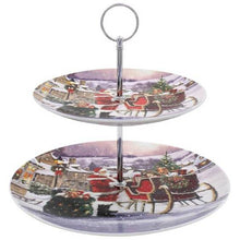 Load image into Gallery viewer, Santa Claus Two-Tier Cake Stand Gift Boxed