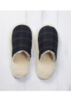 Load image into Gallery viewer, Men's Slippers Flannel Green Tartan Blackwatch Lambswool Slip On Irish Gift