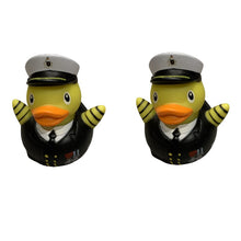 Load image into Gallery viewer, Titanic 1912 Bath Toy Yellow Duck Officer White Star Line Children 2 Pack Gift