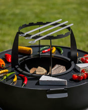 Load image into Gallery viewer, Viking XXL 80cm Fire Bowl with Grill Plate Natural Steel Cook King Handmade in EU