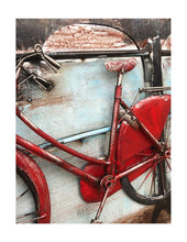 Load image into Gallery viewer, 3D Metal Wall Art Vibrant Red Bicycle Wood Home Decor