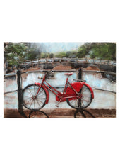 Load image into Gallery viewer, 3D Metal Wall Art Vibrant Red Bicycle Wood Home Decor