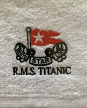 Load image into Gallery viewer, Cabin Towel Embroidered RMS Titanic 100% Cotton White Star Line