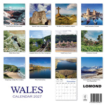 Load image into Gallery viewer, Wales 2027 Calendar Wall Planner Organiser Puffin Skomer Island Castell Conwy