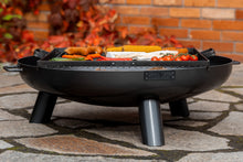 Load image into Gallery viewer, Bali Garden Fire Bowl and Round Grate Natural Steel Cook King Handmade in EU