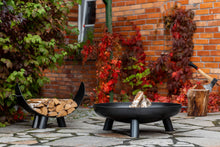 Load image into Gallery viewer, Bali Garden Fire Bowl and Round Grate Natural Steel Cook King Handmade in EU