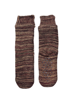 Load image into Gallery viewer, Donegal Wool Socks Knitted Fleece Lined Non Slip Unisex Purple Heather