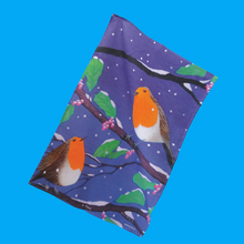 Load image into Gallery viewer, Snowy Robins Cotton Tea Towel