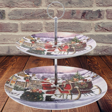 Load image into Gallery viewer, Santa Claus Two-Tier Cake Stand Gift Boxed