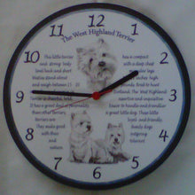 Load image into Gallery viewer, West Highland Terriers Battery Operated Wall Clock Westies Dogs