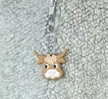 Load image into Gallery viewer, Dangly MacMoo Zip Neck Pebble Fleece Stone Embroidered Children Assorted Sizes
