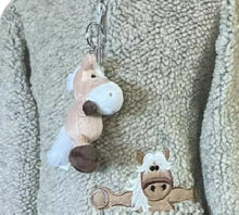 Load image into Gallery viewer, Dangly Horse Zip Neck Pebble Fleece Stone Embroidered Children Assorted Sizes
