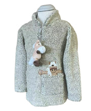 Load image into Gallery viewer, Dangly Horse Zip Neck Pebble Fleece Stone Embroidered Children Assorted Sizes
