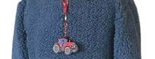 Load image into Gallery viewer, Dangly Red Tractor Zip Neck Pebble Fleece Embroidered Children Denim Assorted Sizes
