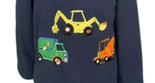 Load image into Gallery viewer, Truck Trio Zip Neck Fleece Navy Children Pullover Embroidered Assorted Sizes
