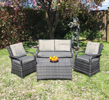 Load image into Gallery viewer, Athens Garden Sofa Set 2 Seat Sofa Coffee Table plus 2 Chairs Rattan
