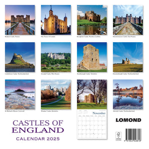 Castles of England Calendar 2025 Organiser Wall Planner Christmas Gift