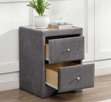 Load image into Gallery viewer, Cavan Bedside Cabinet 2-Drawer Grey Bedroom Storage Table
