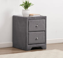 Load image into Gallery viewer, Cavan Bedside Cabinet 2-Drawer Grey Bedroom Storage Table
