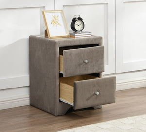 Cavan Bedside Cabinet 2-Drawer Mink Bedroom Storage Table