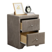 Load image into Gallery viewer, Cavan Bedside Cabinet 2-Drawer Mink Bedroom Storage Table
