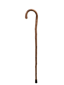 Traditional Chestnut Walking Stick Rubber Ferrule Strong Crook Handle