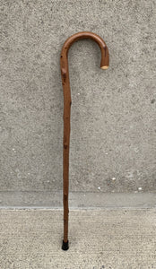 Traditional Chestnut Walking Stick Rubber Ferrule Strong Crook Handle