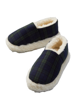 Load image into Gallery viewer, Men&#39;s Classic Slippers Flannel Green Tartan Blackwatch Lambswool Slip On Irish Gift
