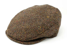Load image into Gallery viewer, Flat Cap Vintage Donegal Brown Tweed Hanna Handmade Ireland 100% Wool Irish Gift
