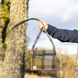 Gemma Cross Body Bag Harris Tweed Check Zipped Pockets McLeod Plaid