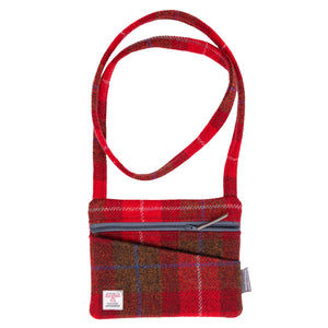 Gemma Cross Body Bag Harris Tweed Check Zipped Pockets Assorted Colors