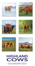 Load image into Gallery viewer, Highland Cows Calendar 2027 Wall Planner Organiser Scottish Cattle Animals
